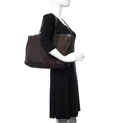Gucci Nylon Monogram Large Abbey Tote Dark Brown 2 of 14