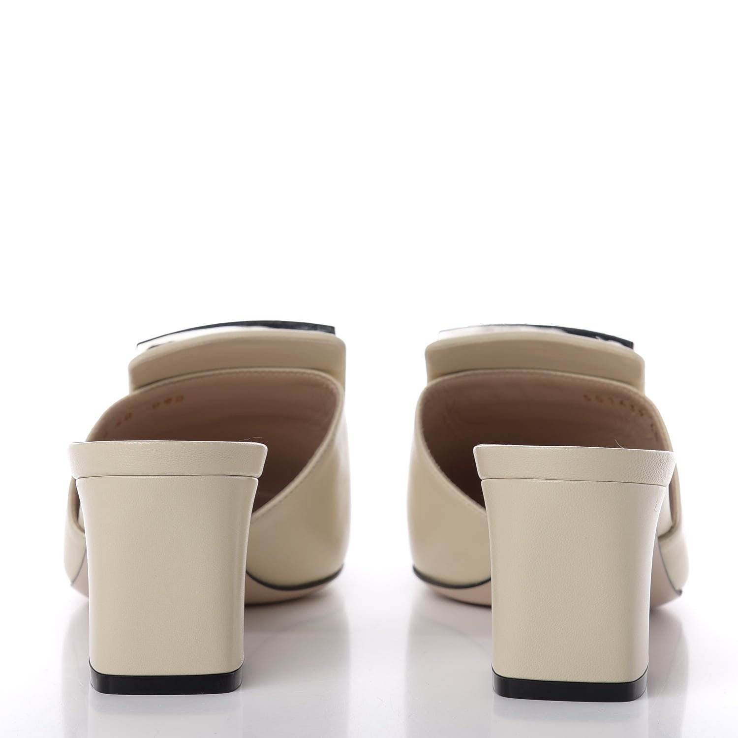 Gucci Malaga Kid Crystal Square G Madelyn Mules 40 Vintage White 6 of 10