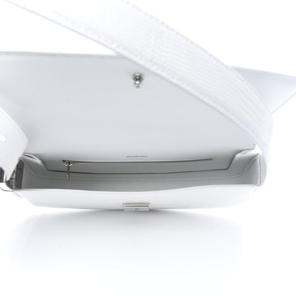 Balenciaga Patent Calfskin Lizard Embossed Ghost Sling Bag Optic White 5 of 8
