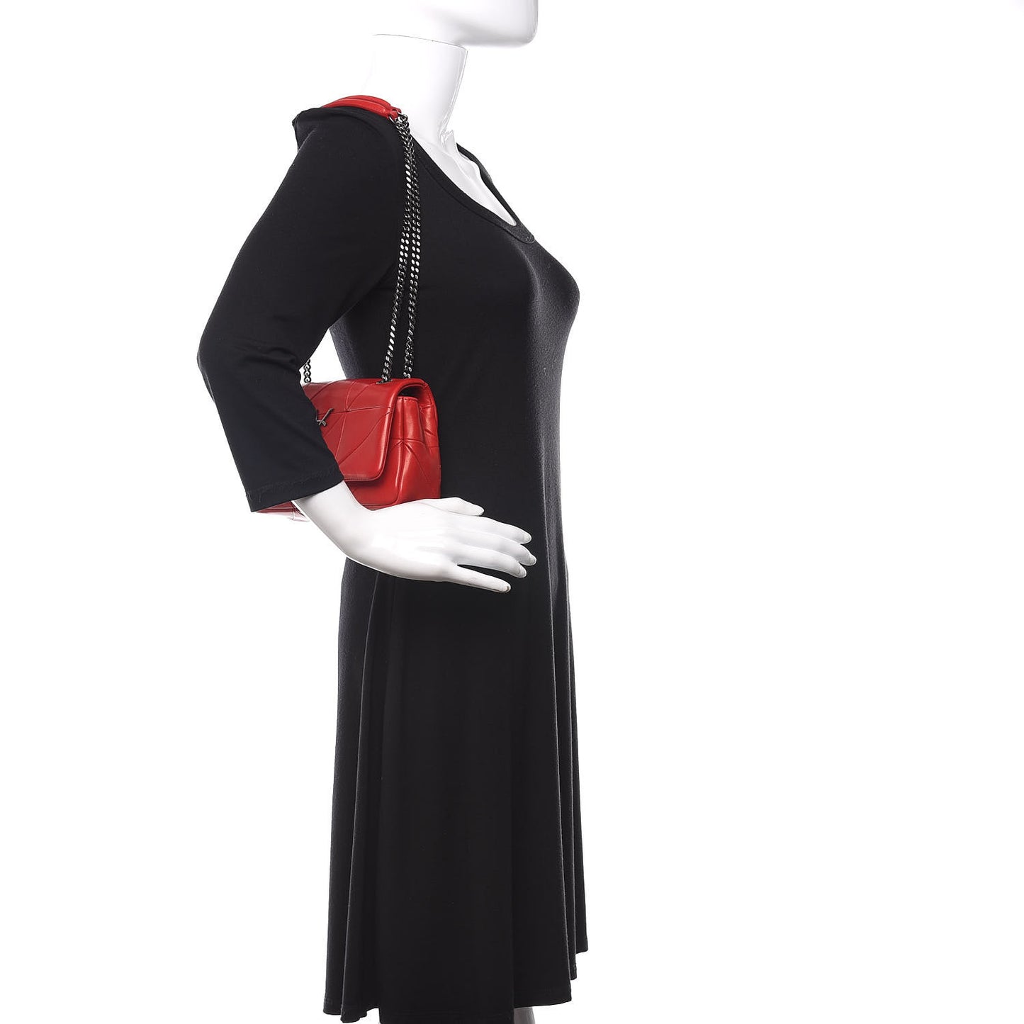 Lambskin Patchwork Monogram Small Jamie Red