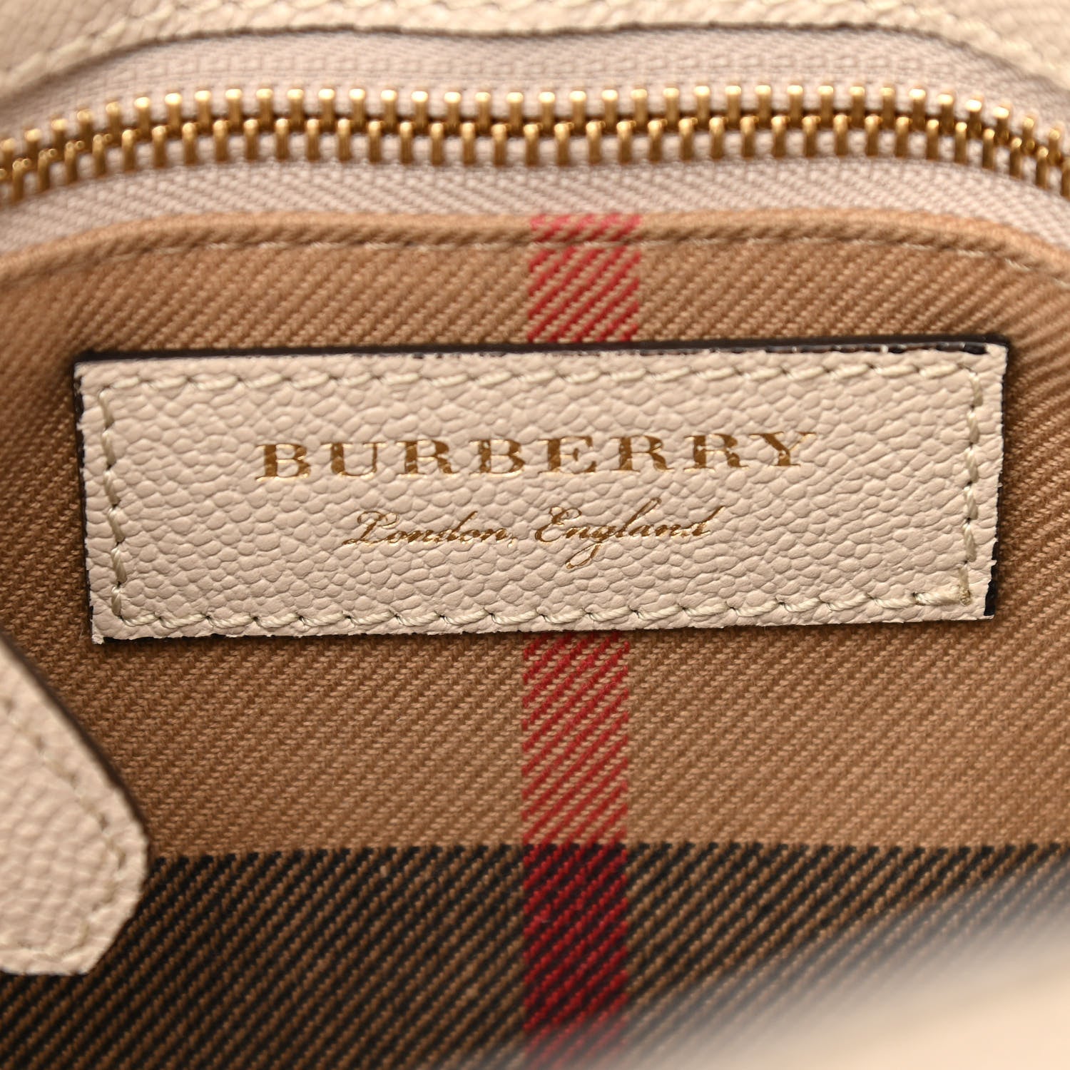 Burberry Soft Grain Calfskin Small Buckle Tote Limestone 6 of 14
