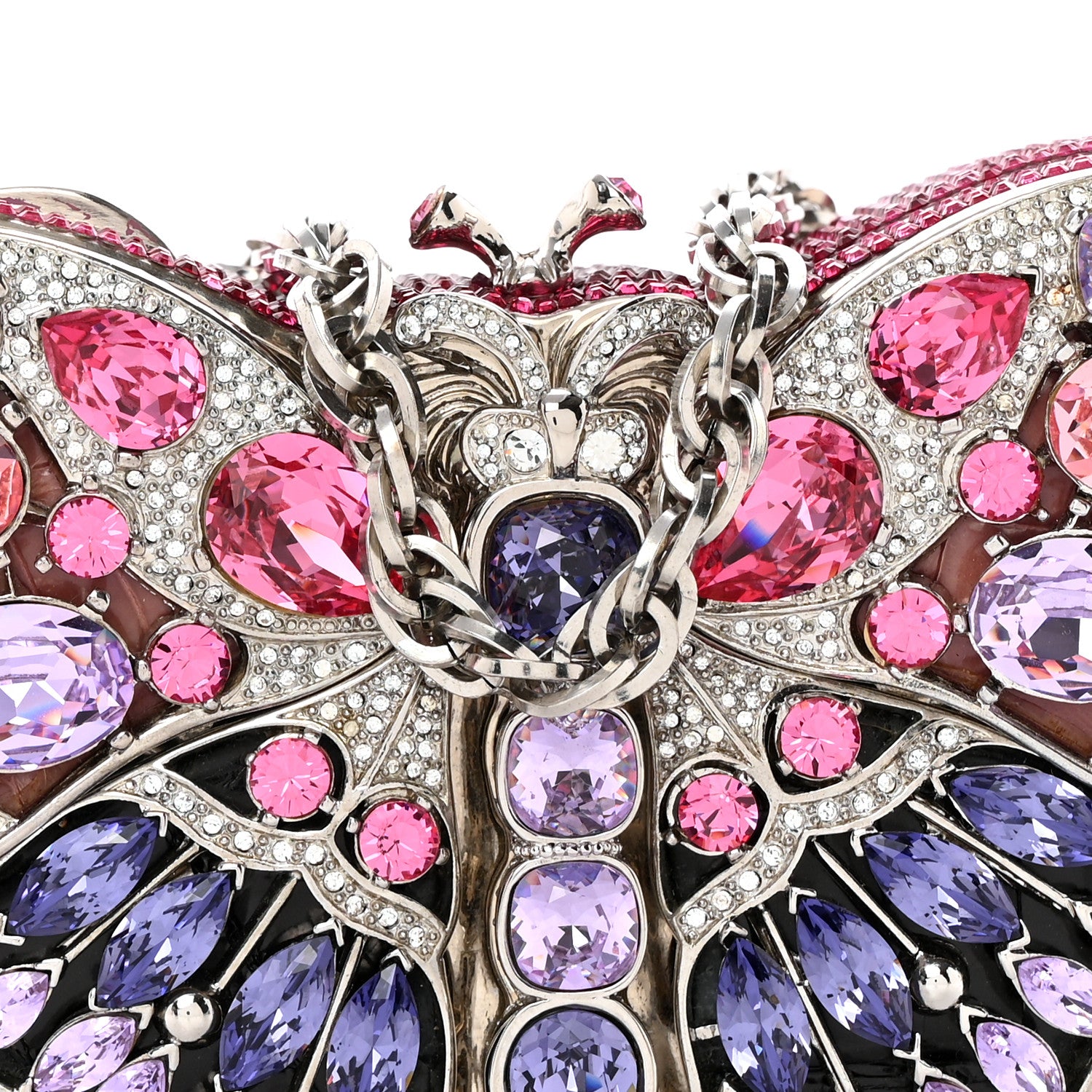 Judith Leiber Crystal Butterfly Celestrina Minaudiere Clutch Plum 6 of 13