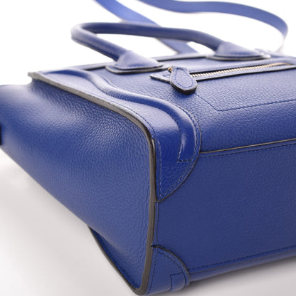 Celine Drummed Calfskin Nano Luggage Indigo 10 of 14