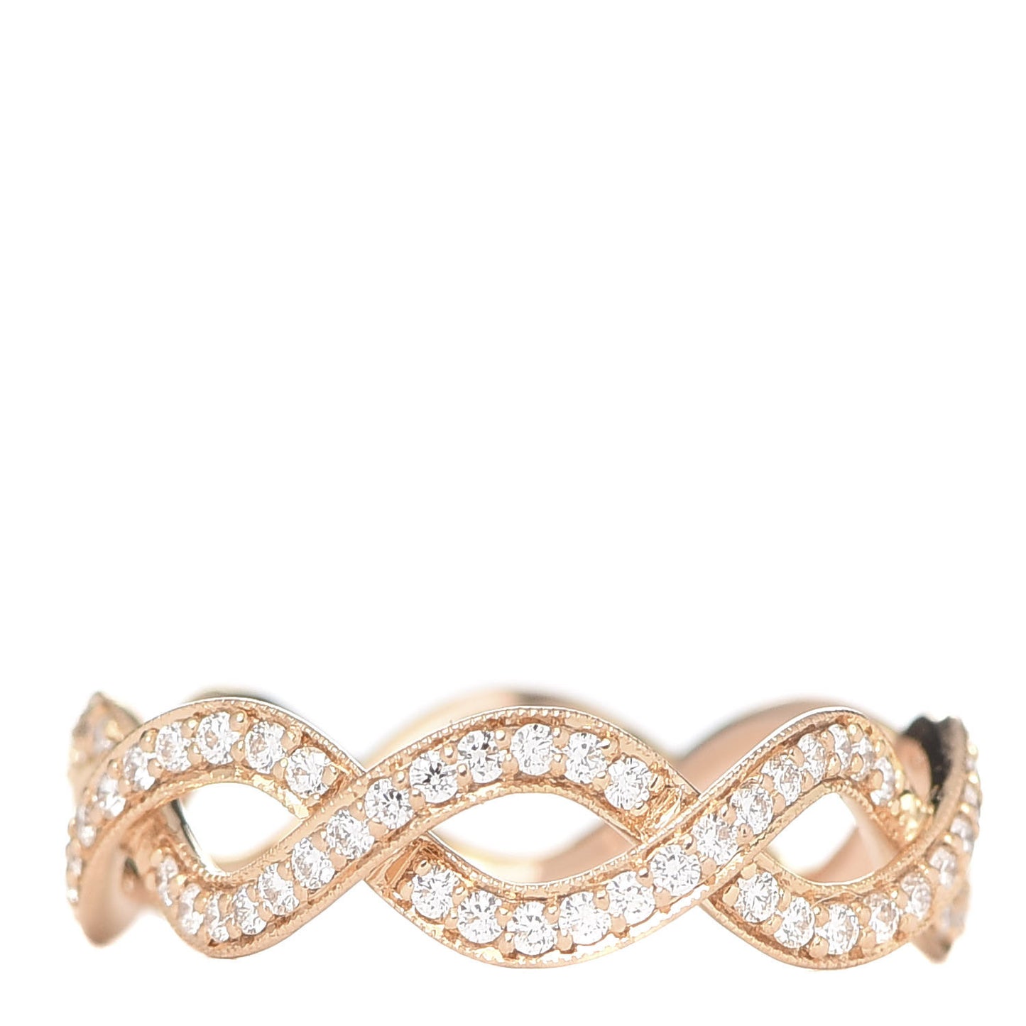 18K Rose Gold Diamond Infinity Band Ring 47 4