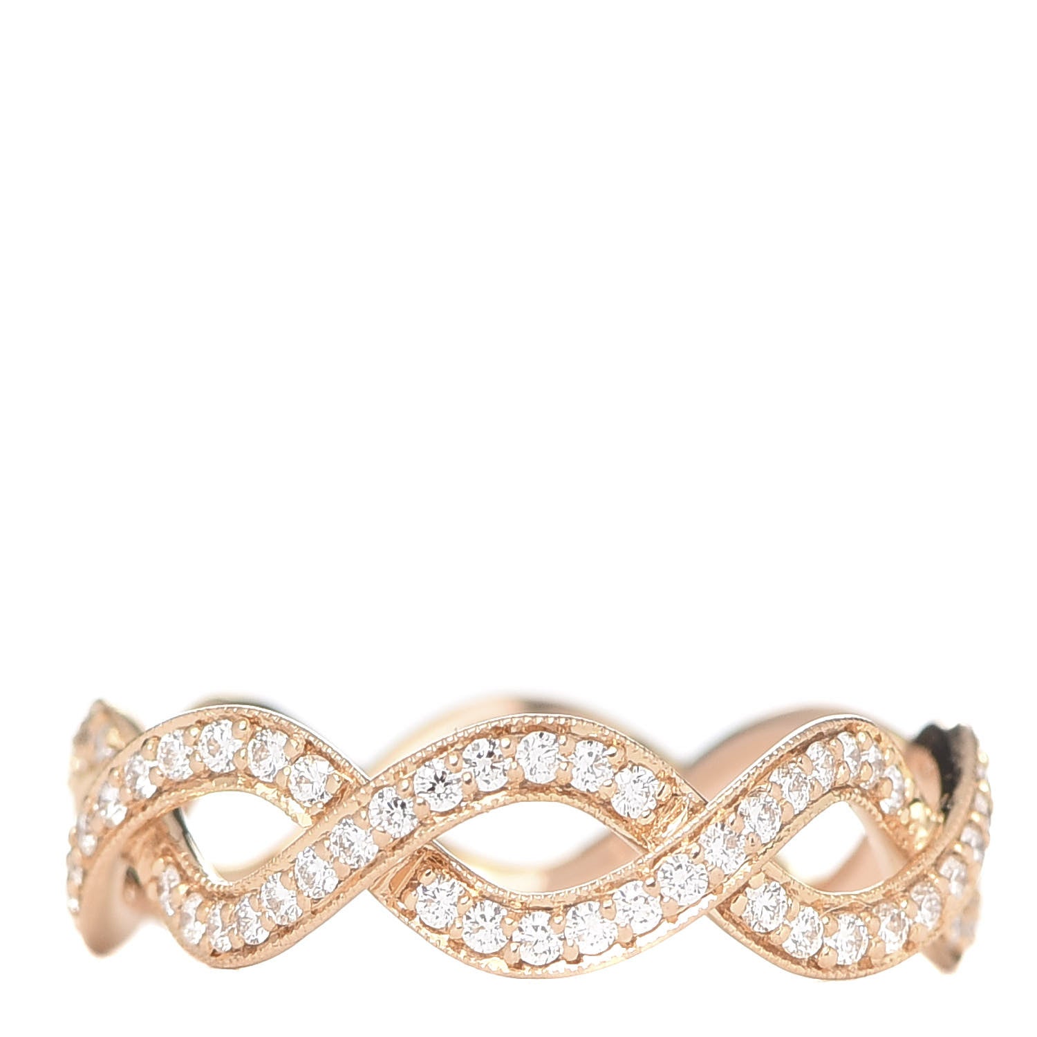 Tiffany 18K Rose Gold Diamond Infinity Band Ring 47 4 1 of 5