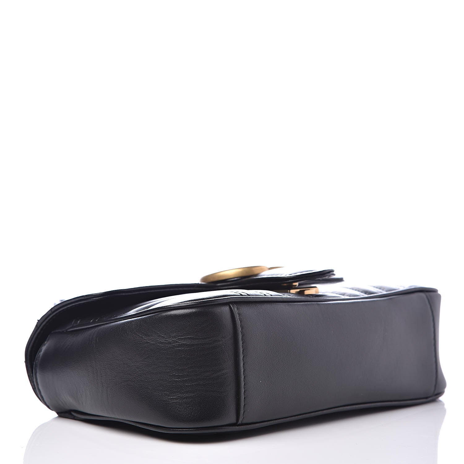 Gucci Calfskin Matelasse Mini GG Marmont Shoulder Bag Black 4 of 14