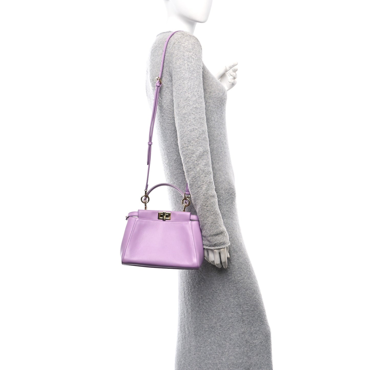 Nappa Stacked Bar Mini Peekaboo Iconic Satchel Violetta