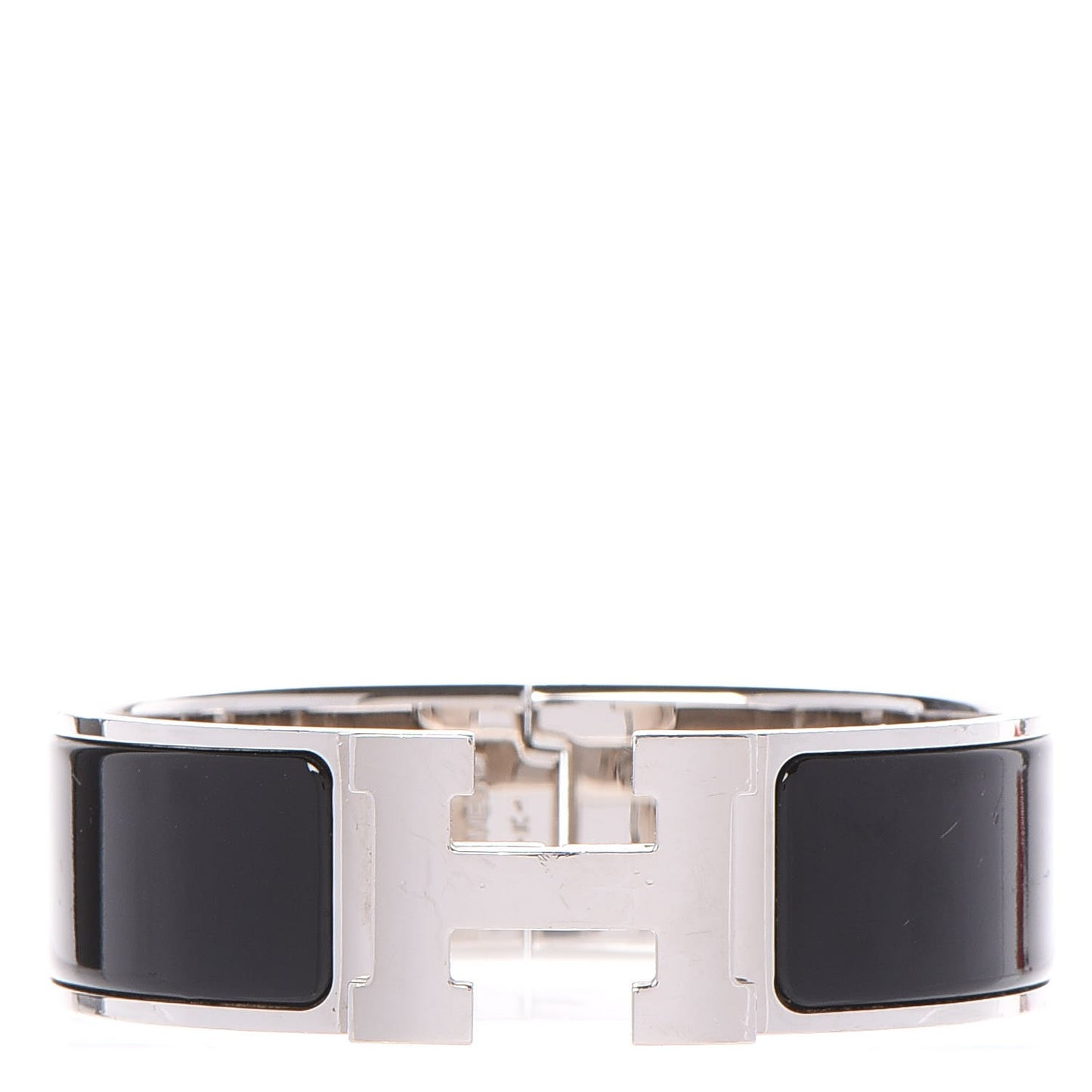 Enamel Wide Clic Clac H Bracelet GM Black