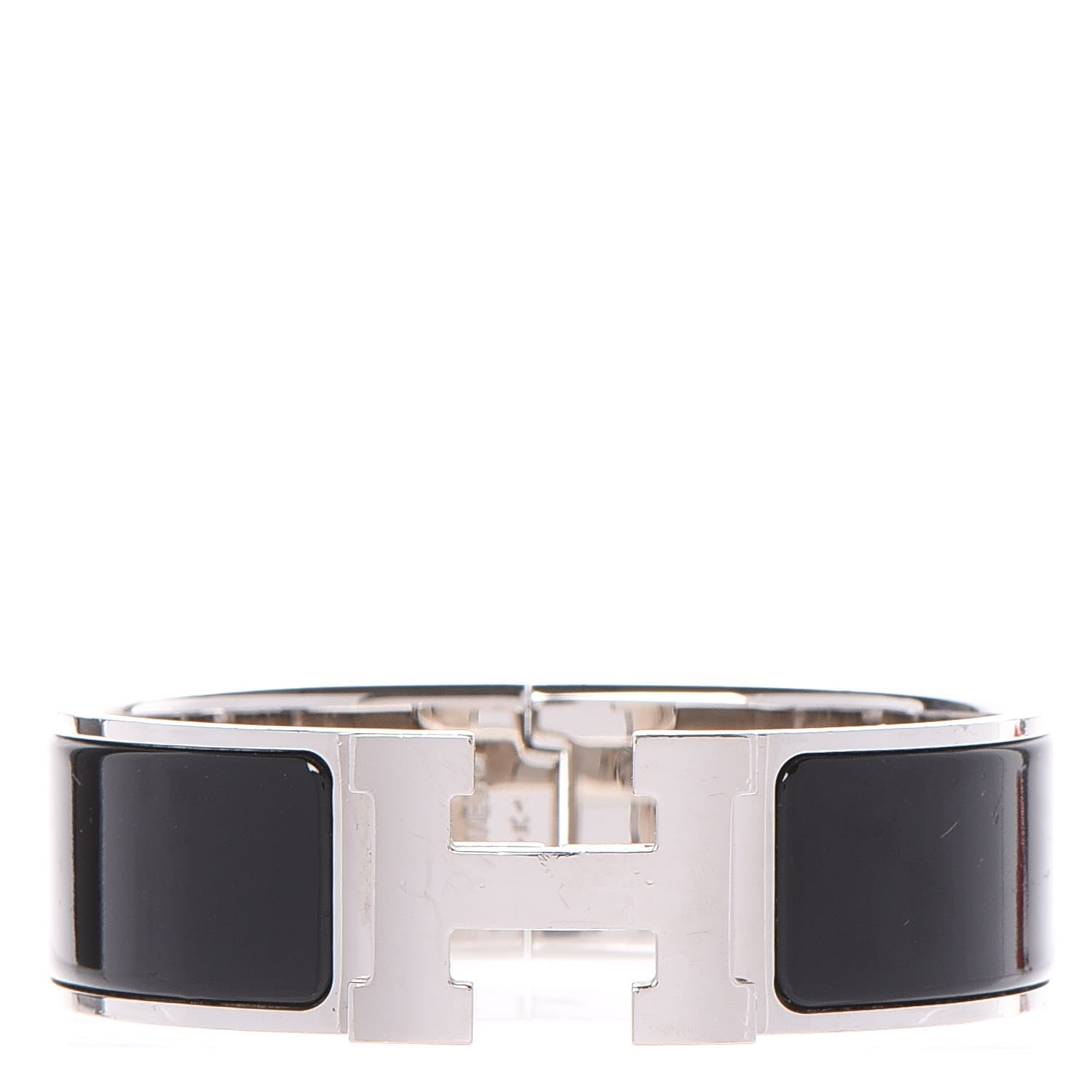Hermes Enamel Wide Clic Clac H Bracelet GM Black 1 of 5