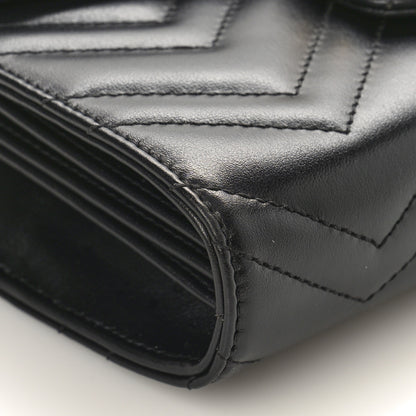 Gucci Calfskin Matelasse GG Marmont Chain Wallet Black 8 of 9