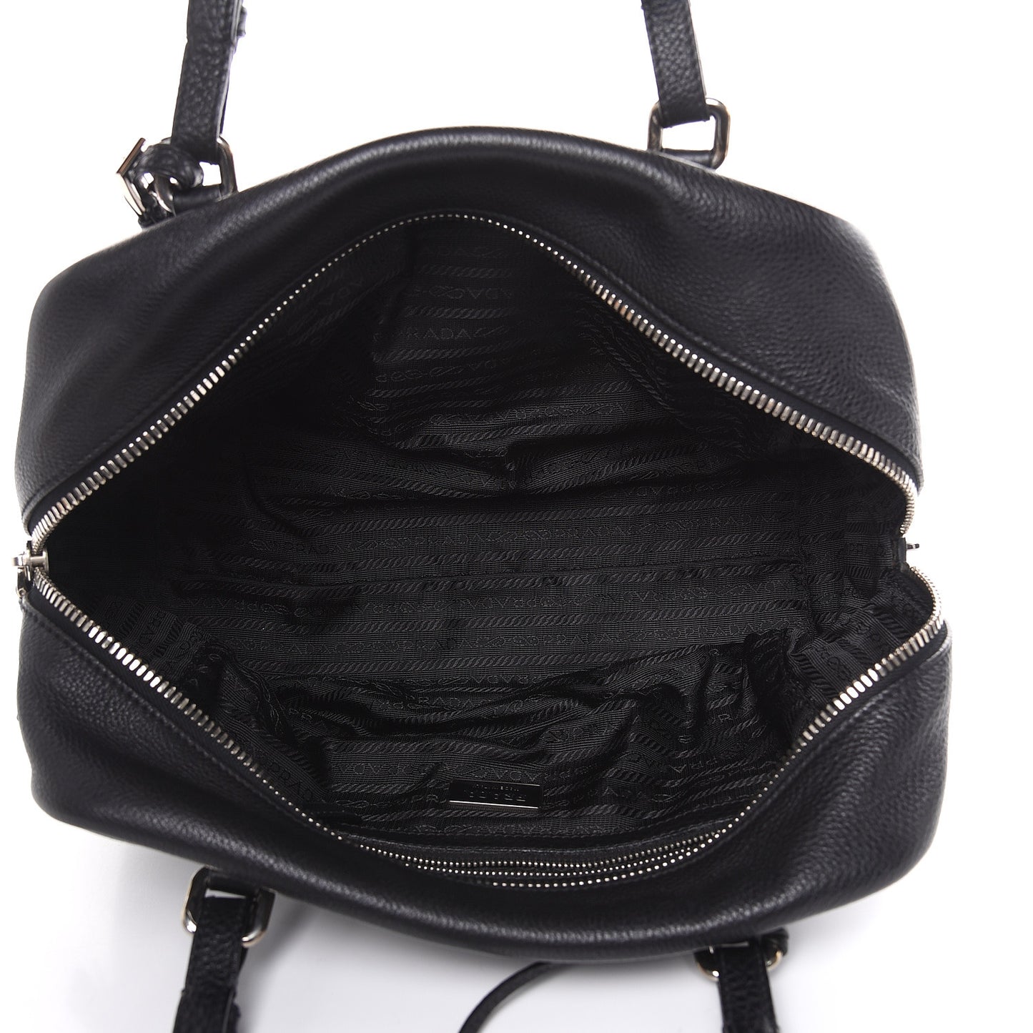 Vitello Daino Embossed Logo Bowler Black