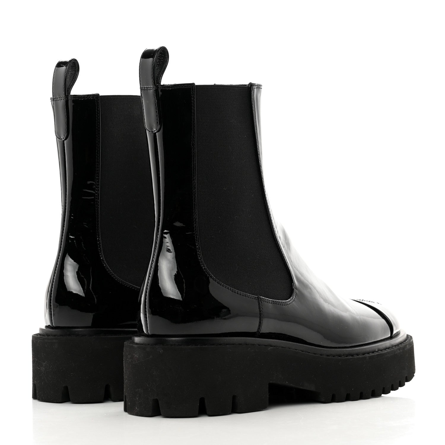 Chanel Patent Cap Toe Short Boots 37 Black 4 of 10