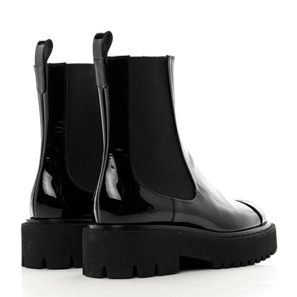 Chanel Patent Cap Toe Short Boots 37 Black 4 of 10