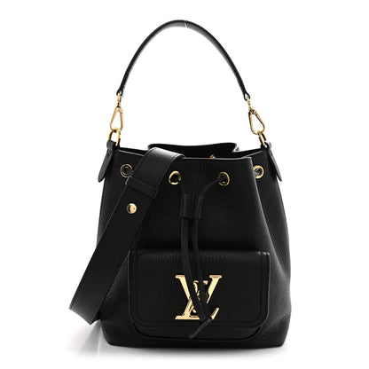 Louis Vuitton Calfskin Lockme Bucket MM Black 1 of 9