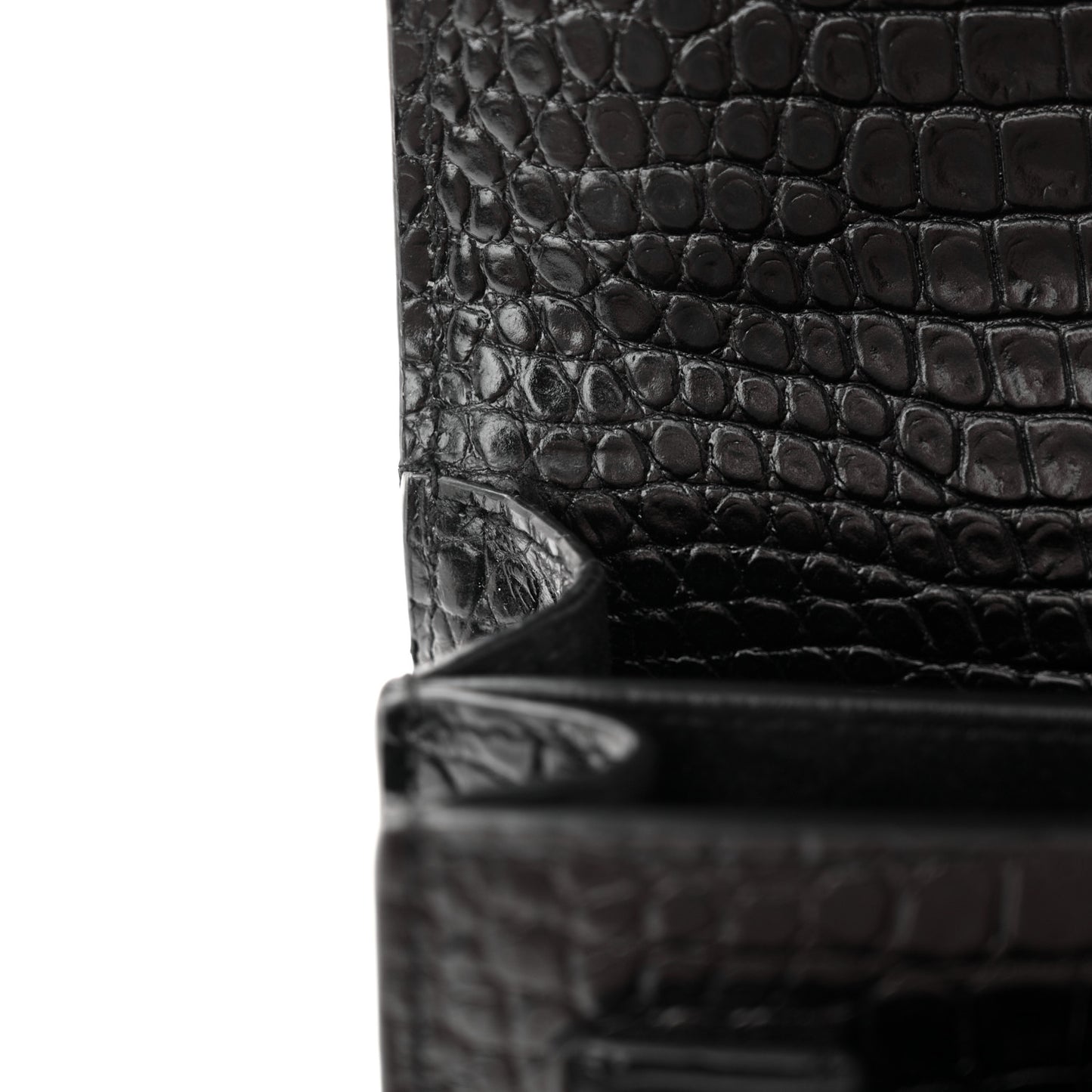 Calfskin Crocodile Embossed Medium Monogram Sunset Black
