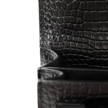 Saint Laurent Calfskin Crocodile Embossed Medium Monogram Sunset Black 13 of 14