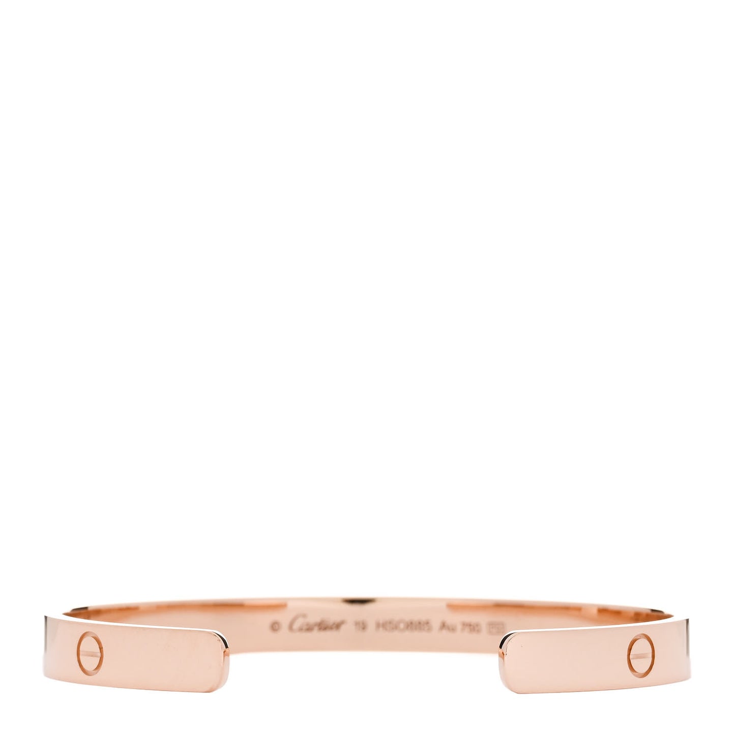 18K Pink Gold LOVE Cuff Bracelet 19