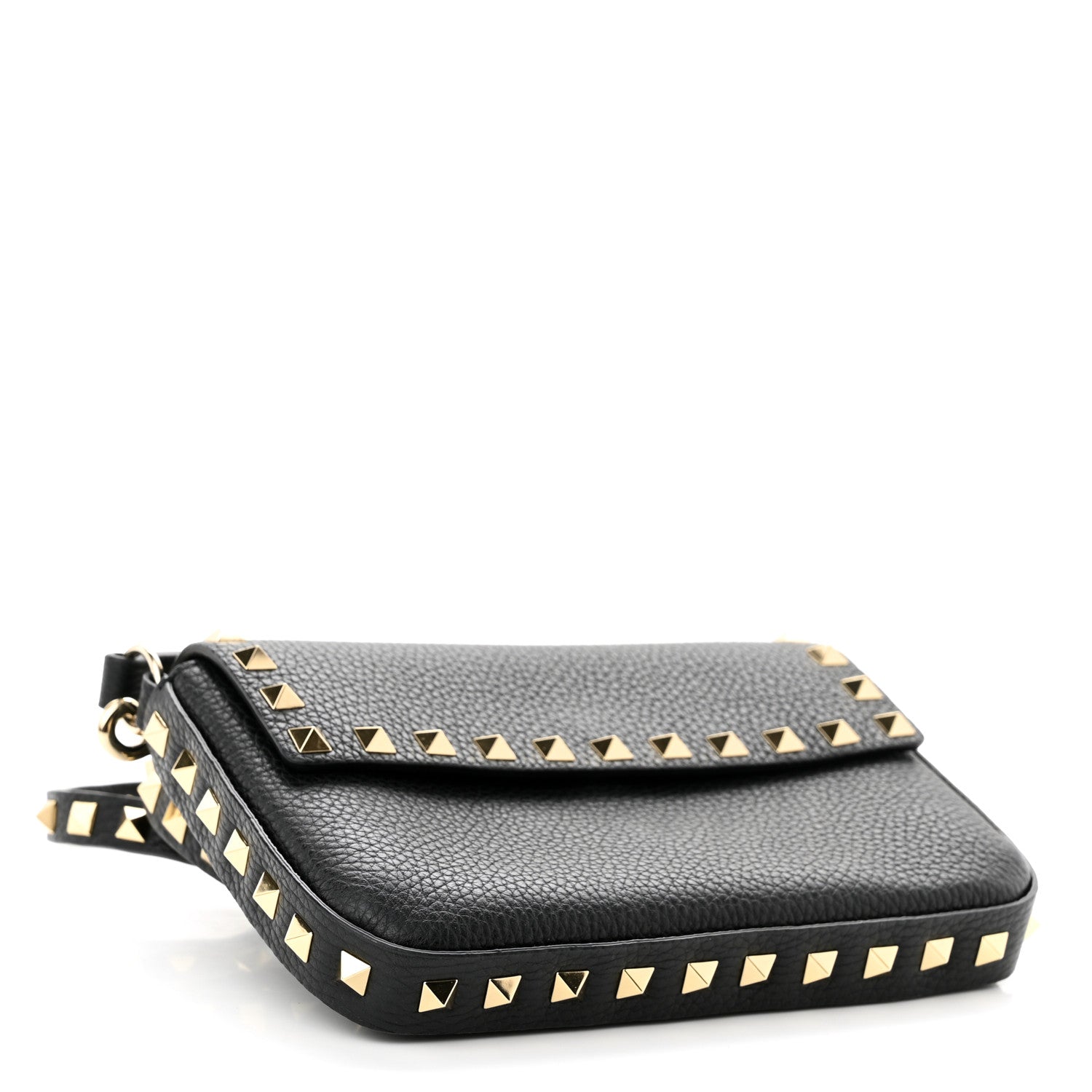 Valentino Garavani Grainy Calfskin Rockstud Crossbody Pouch Black 4 of 10