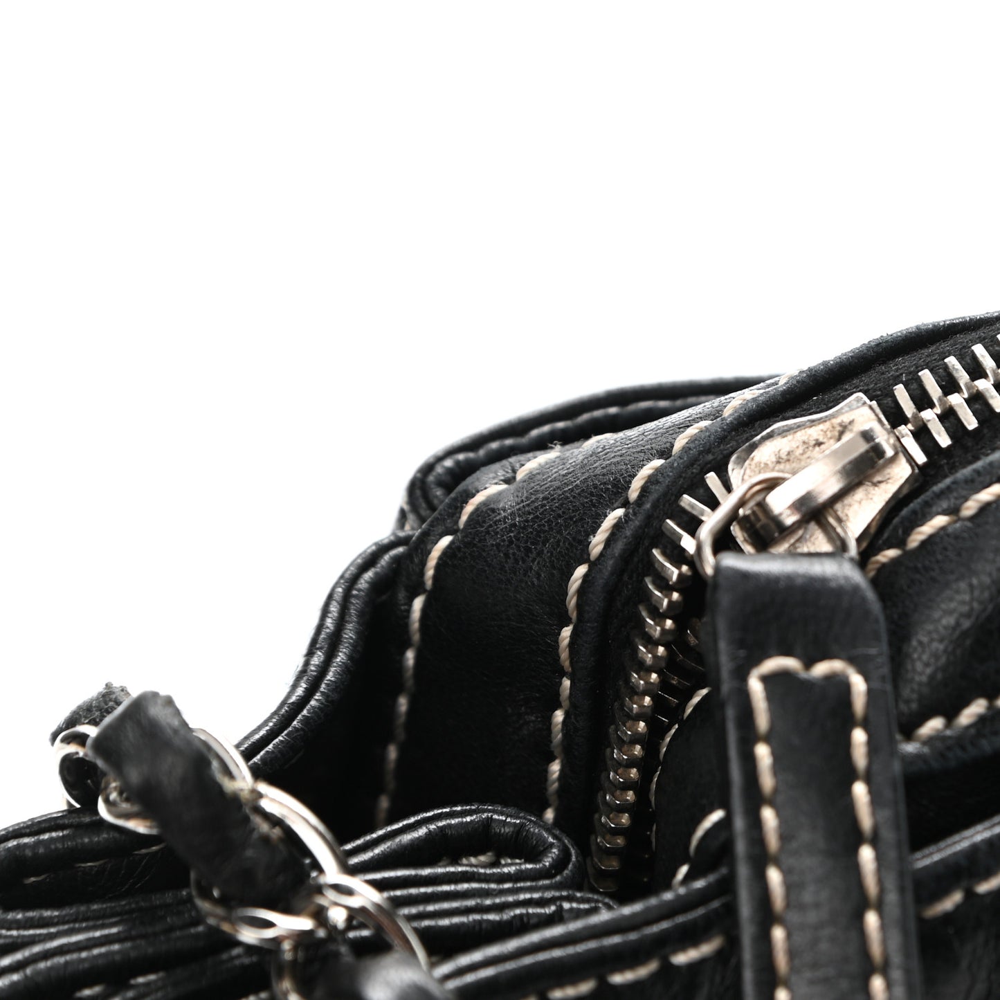 Lambskin Lax Accordion Hobo Black