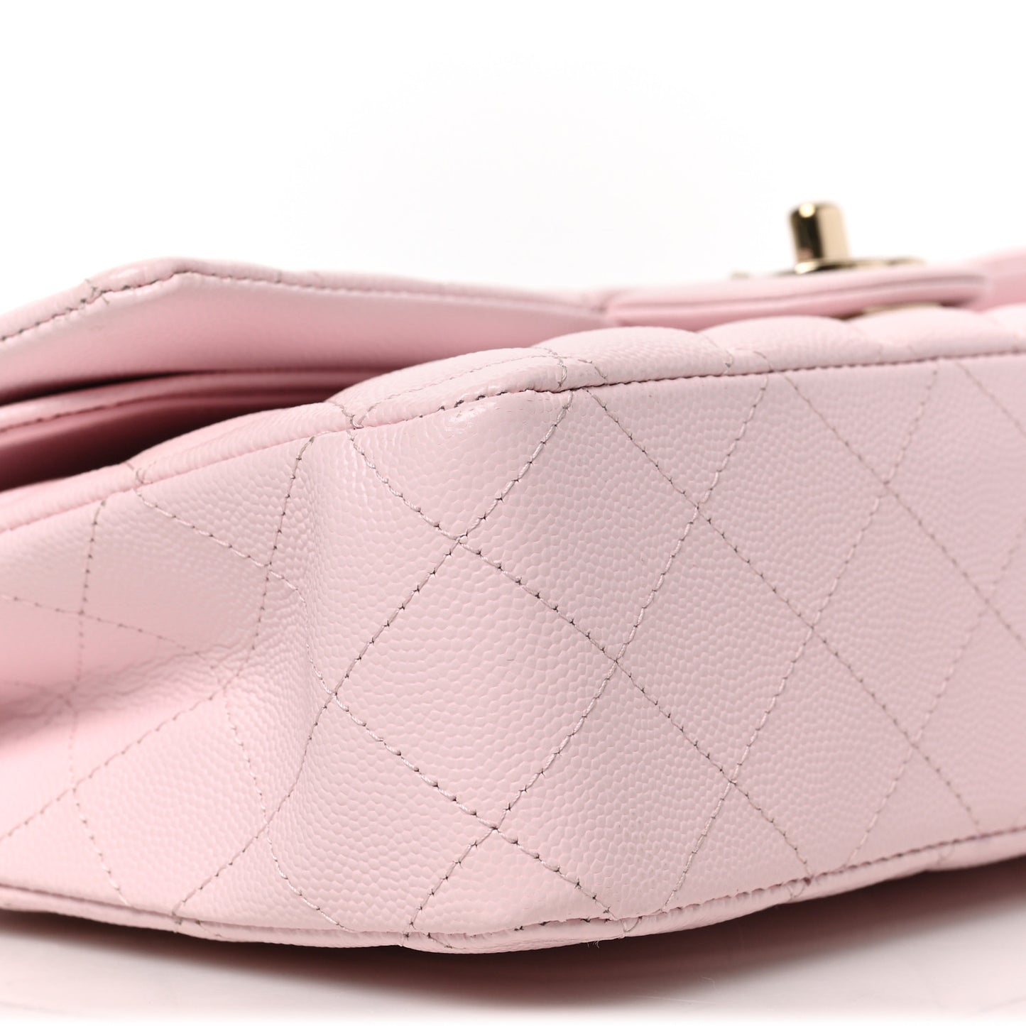 Caviar Quilted Medium Double Flap Light Pink