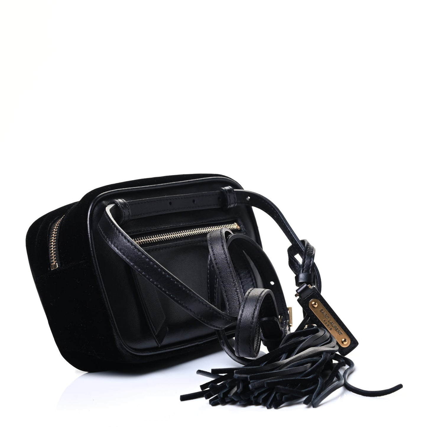 Velour Matelasse Monogram Lou Belt Bag Black
