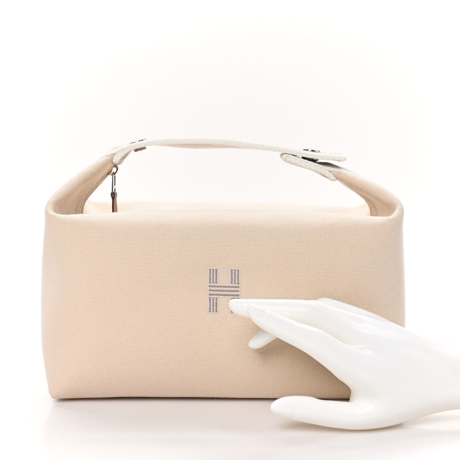 Hermes Canvas Large Bride-A-Brac Pouch Natural 2 of 9