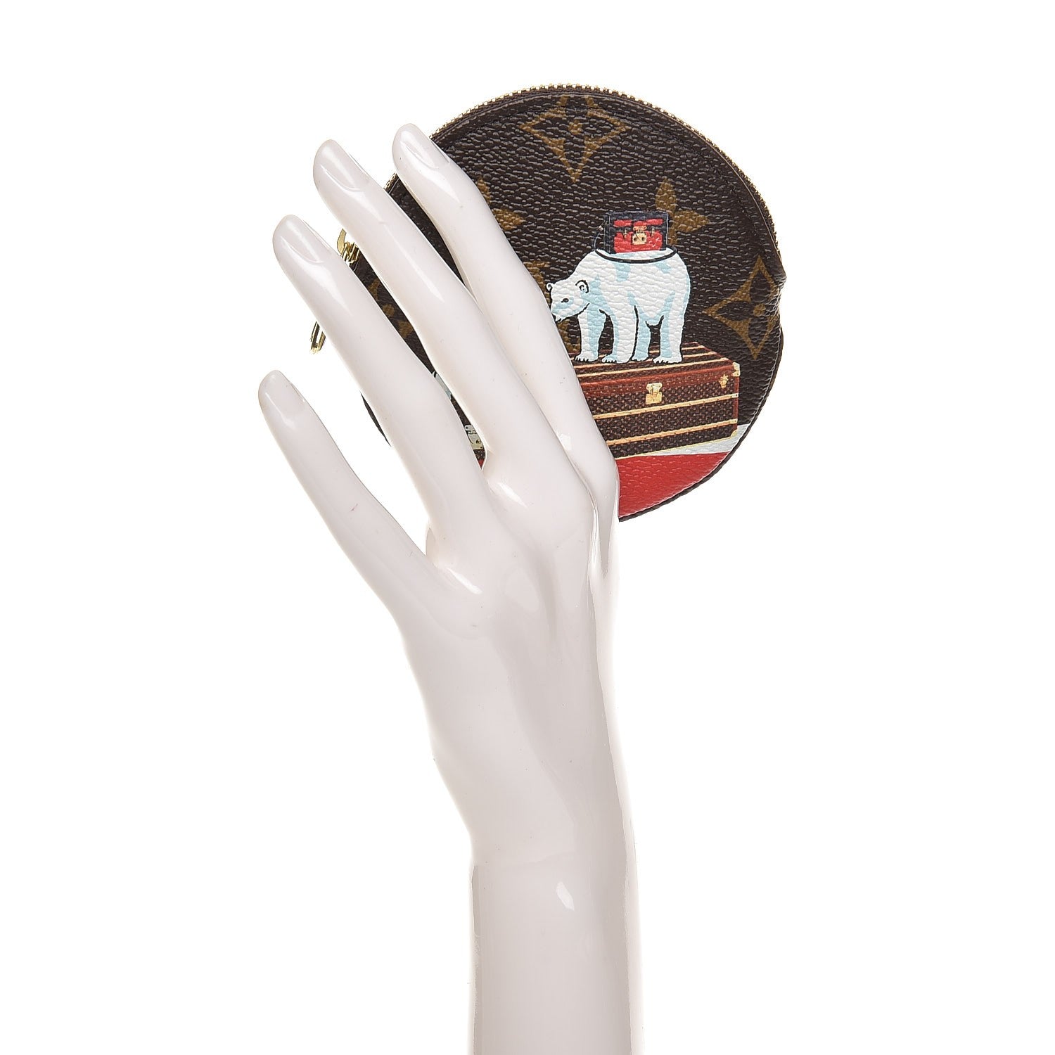 Louis Vuitton Monogram 2017 Christmas Animation Round Coin Purse 2 of 7