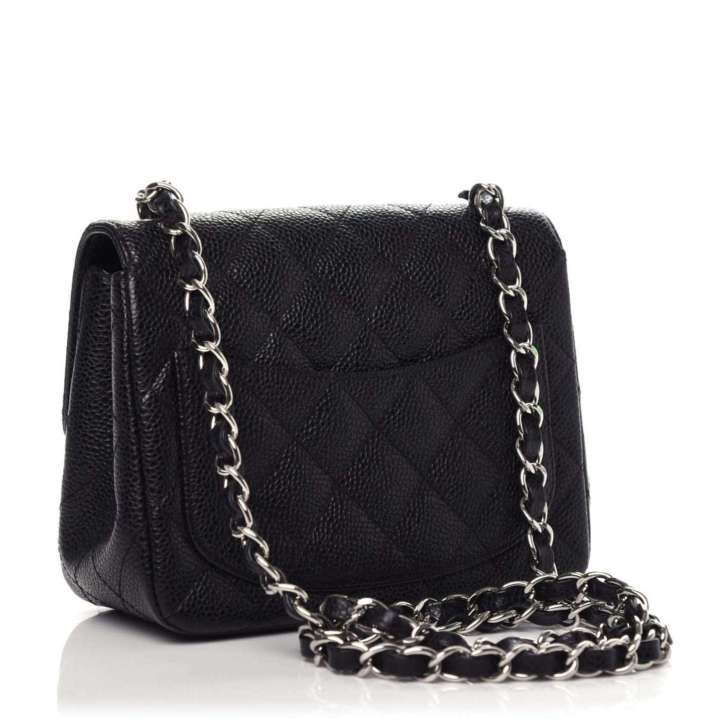 Caviar Quilted Mini Square Flap Black