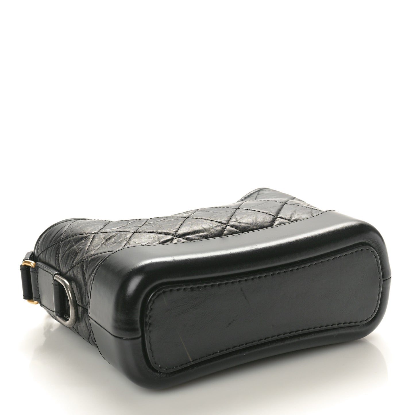 Aged Calfskin Quilted Small Gabrielle Hobo Black
