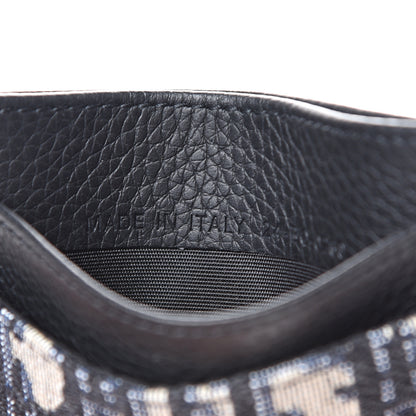 Christian Dior Grained Calfskin Oblique Card Holder Black 6 of 8