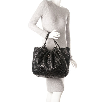 Chanel Vinyl Graphic Edge Tote Black 2 of 7