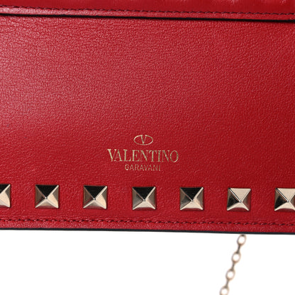 Valentino Garavani Calfskin Rockstud Phone Case With Chain Rosso Valentino 9 of 15