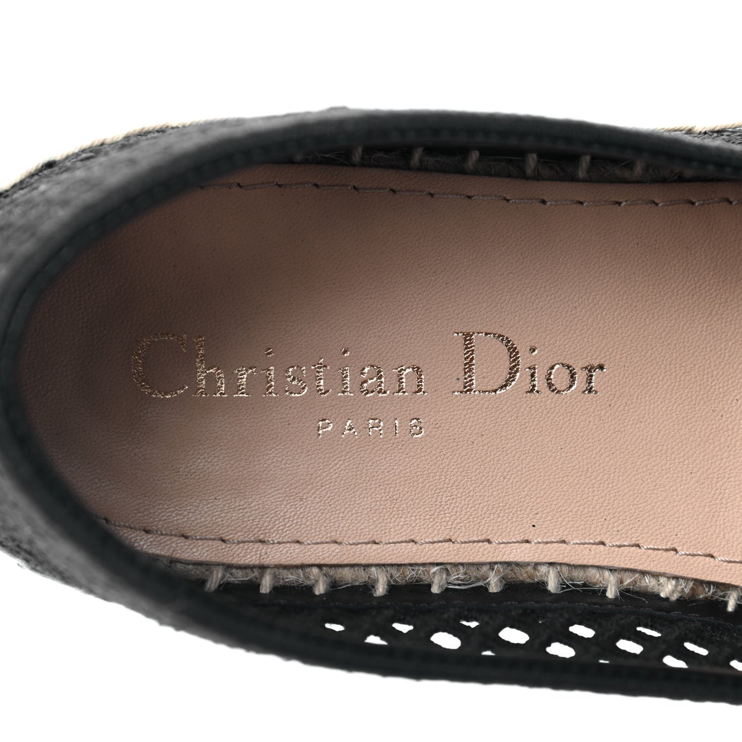 Canvas Embroidered Perforated Granville Espadrille 36 Black
