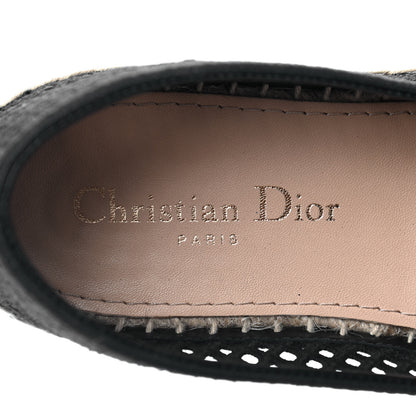 Christian Dior Canvas Embroidered Perforated Granville Espadrille 36 Black 7 of 12