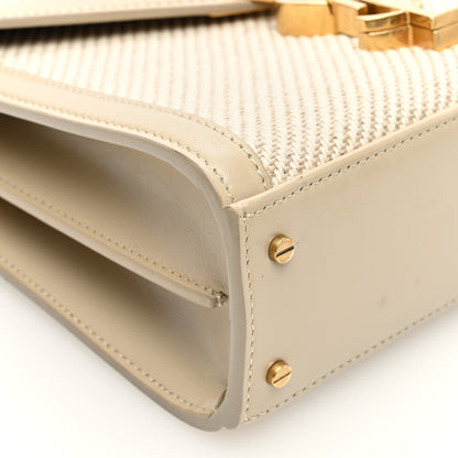Saint Laurent Canvas Calfskin Mini Classic Monogram Cassandra Top Handle Beige Cream 8 of 9