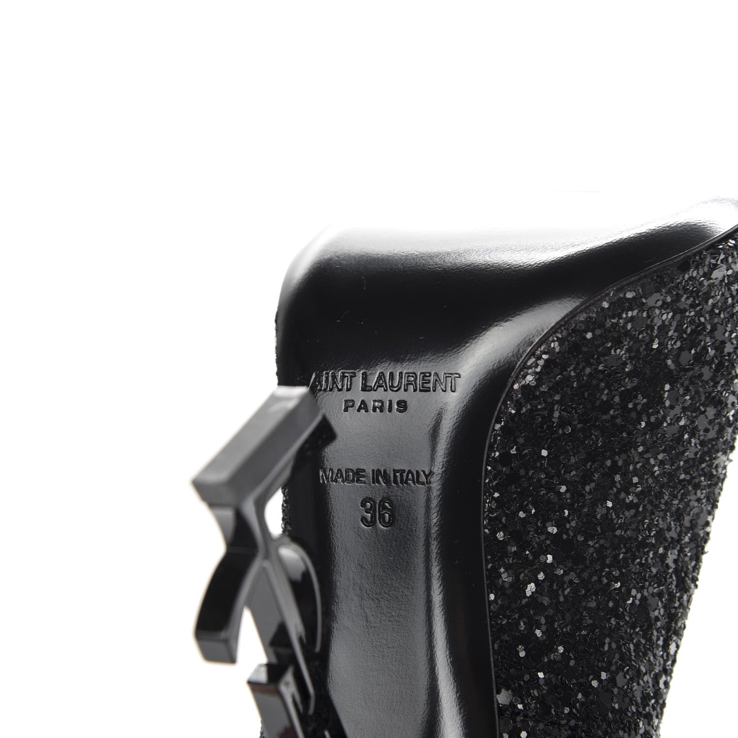 Saint Laurent Glitter Opyum 100 Pumps 36 Black 8 of 10