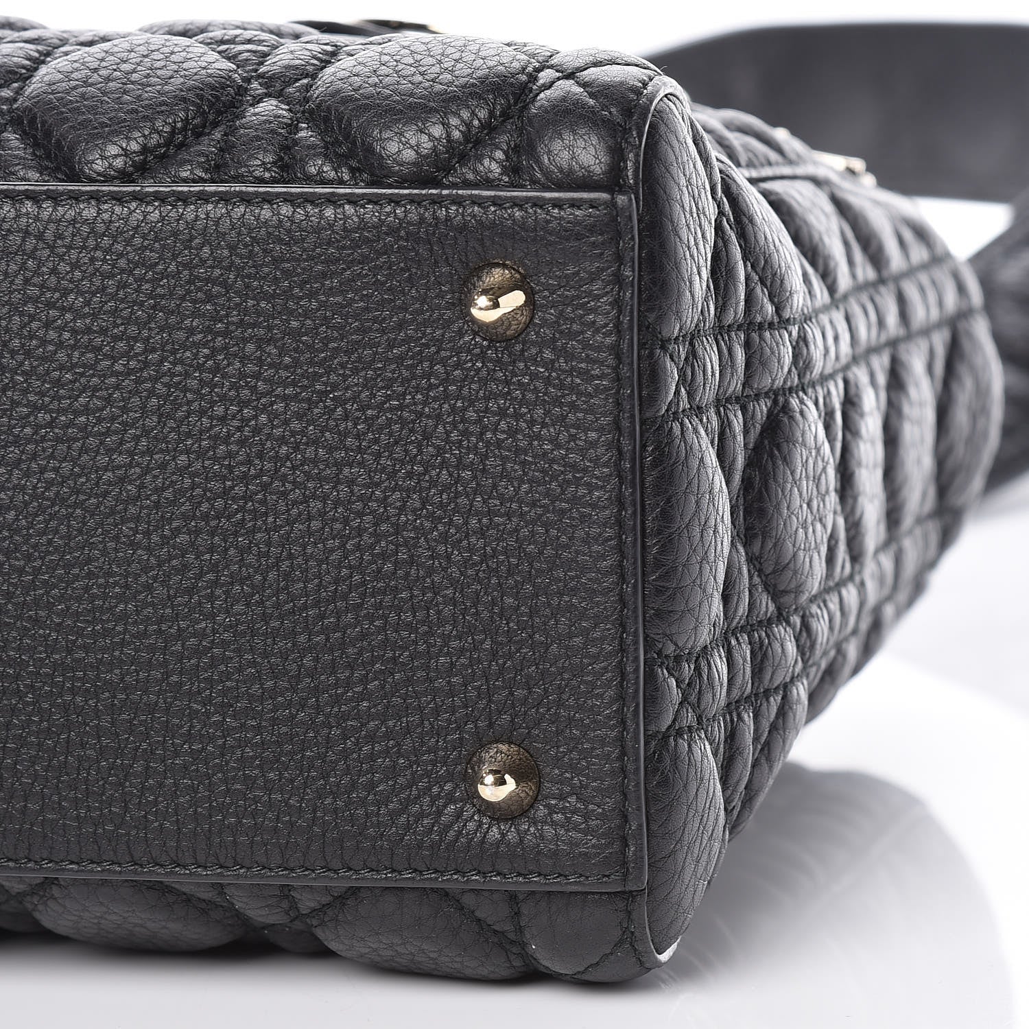 Christian Dior Grained Calfskin Cannage Medium Supple Lady Dior Black 9 of 9