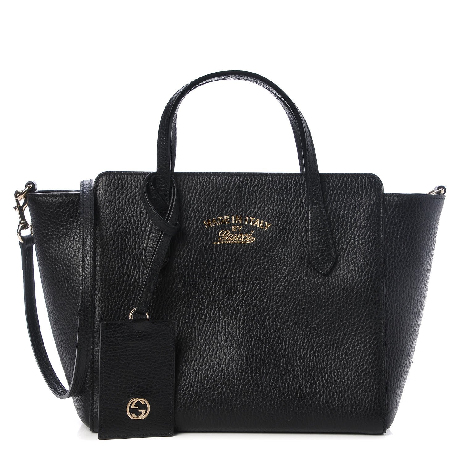 Gucci Dollar Calfskin Mini Swing Top Handle Bag Black 1 of 6