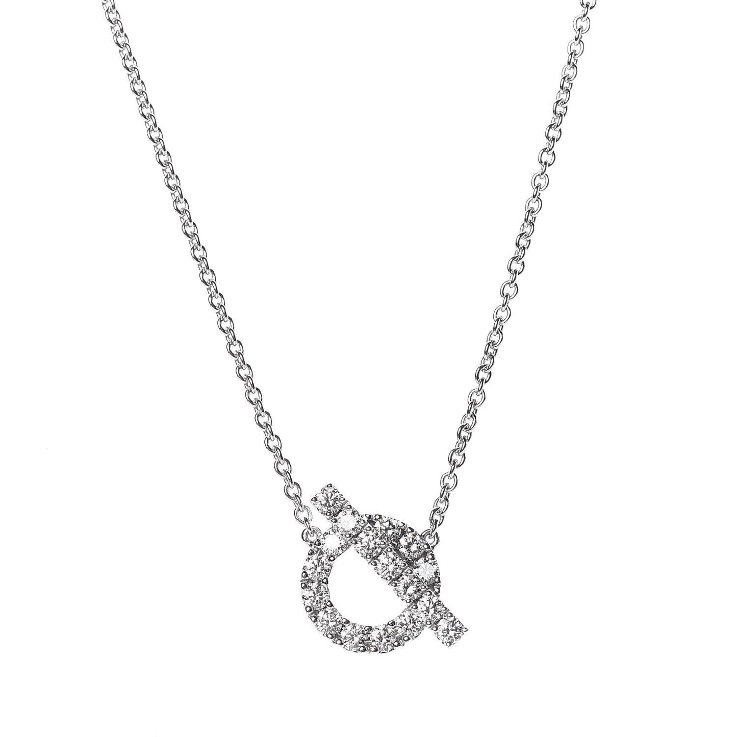 18K White Gold Diamond Finesse Pendant Necklace