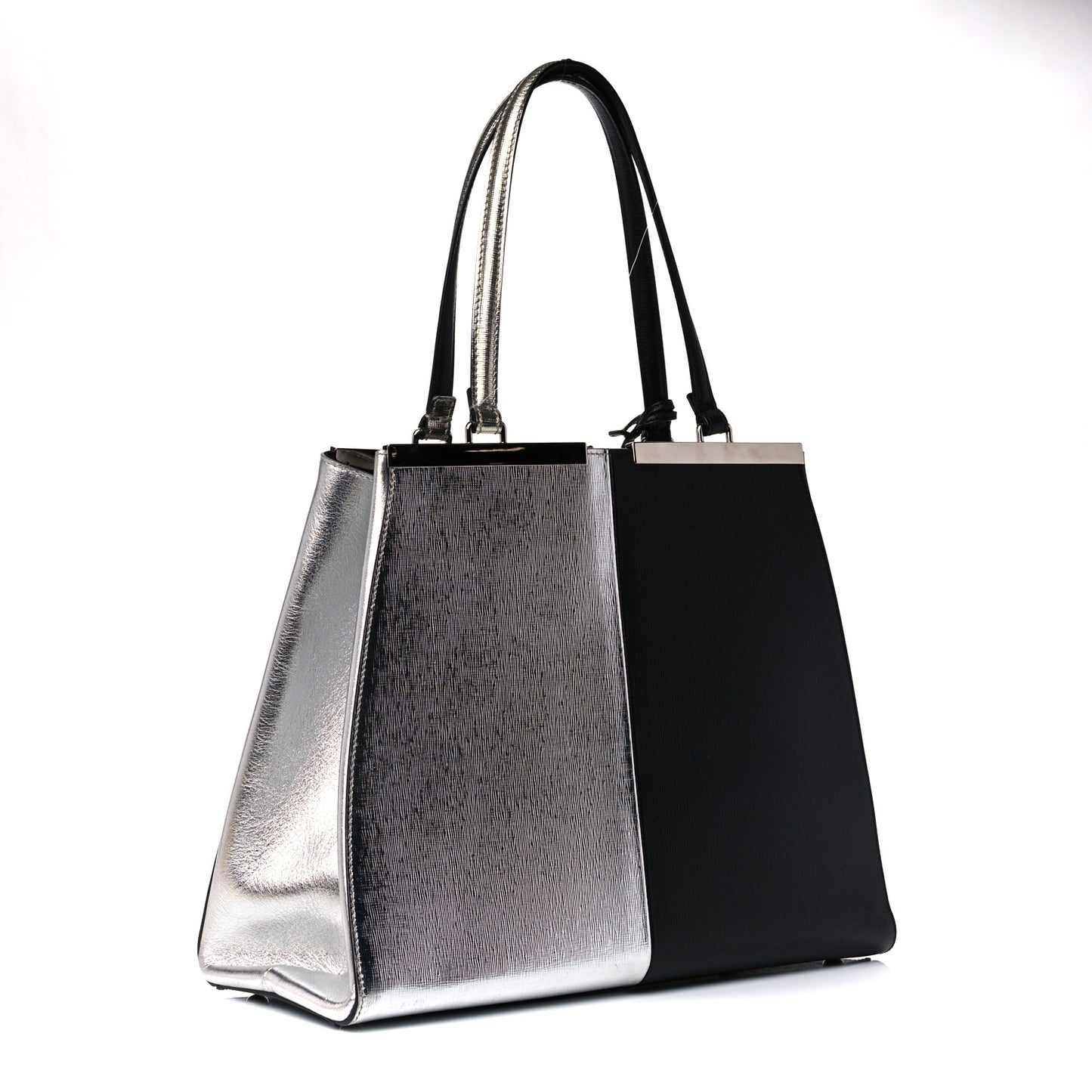 Vitello Elite Bi Color 3Jours Tote Argento Black