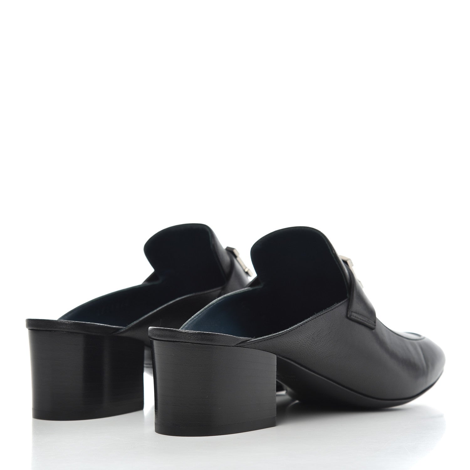 Hermes Goatskin Paradis Mules 37.5 Black 4 of 13