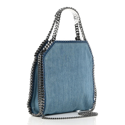 Stella McCartney Denim Embroidered Tiger Mini Falabella Tote Blue 3 of 10