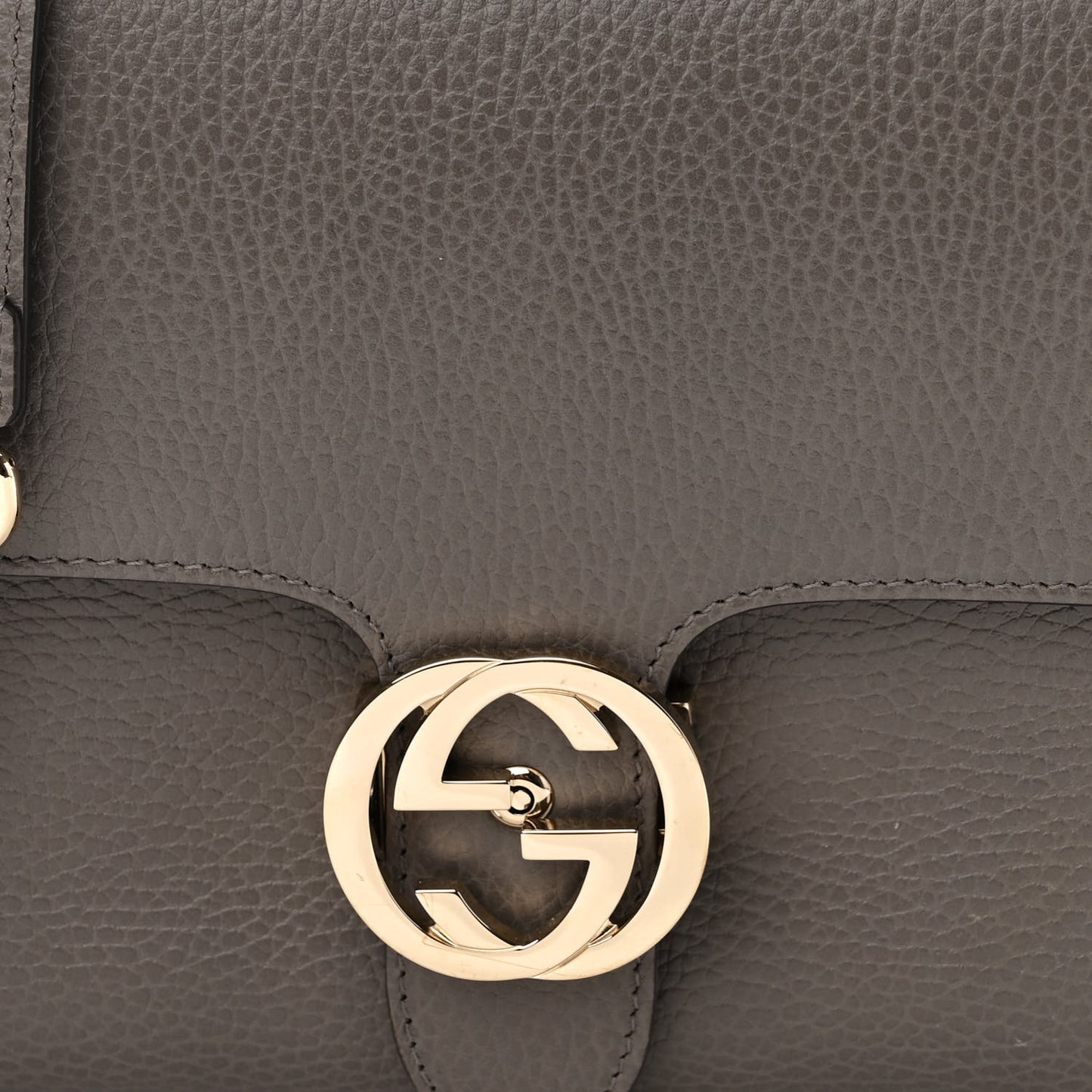 Dollar Calfskin Interlocking G Top Handle Shoulder Bag Loess