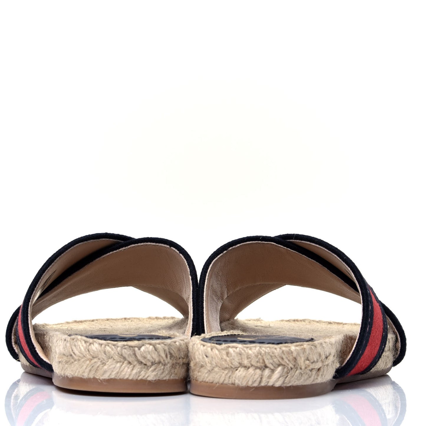 Canvas Embroidered Granville Espadrille Crisscross Flat Slide Sandals 37.5 Spicy Red