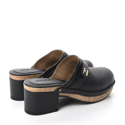 Chanel Calfskin CC Turn Lock Clog 39 Black 4 of 9