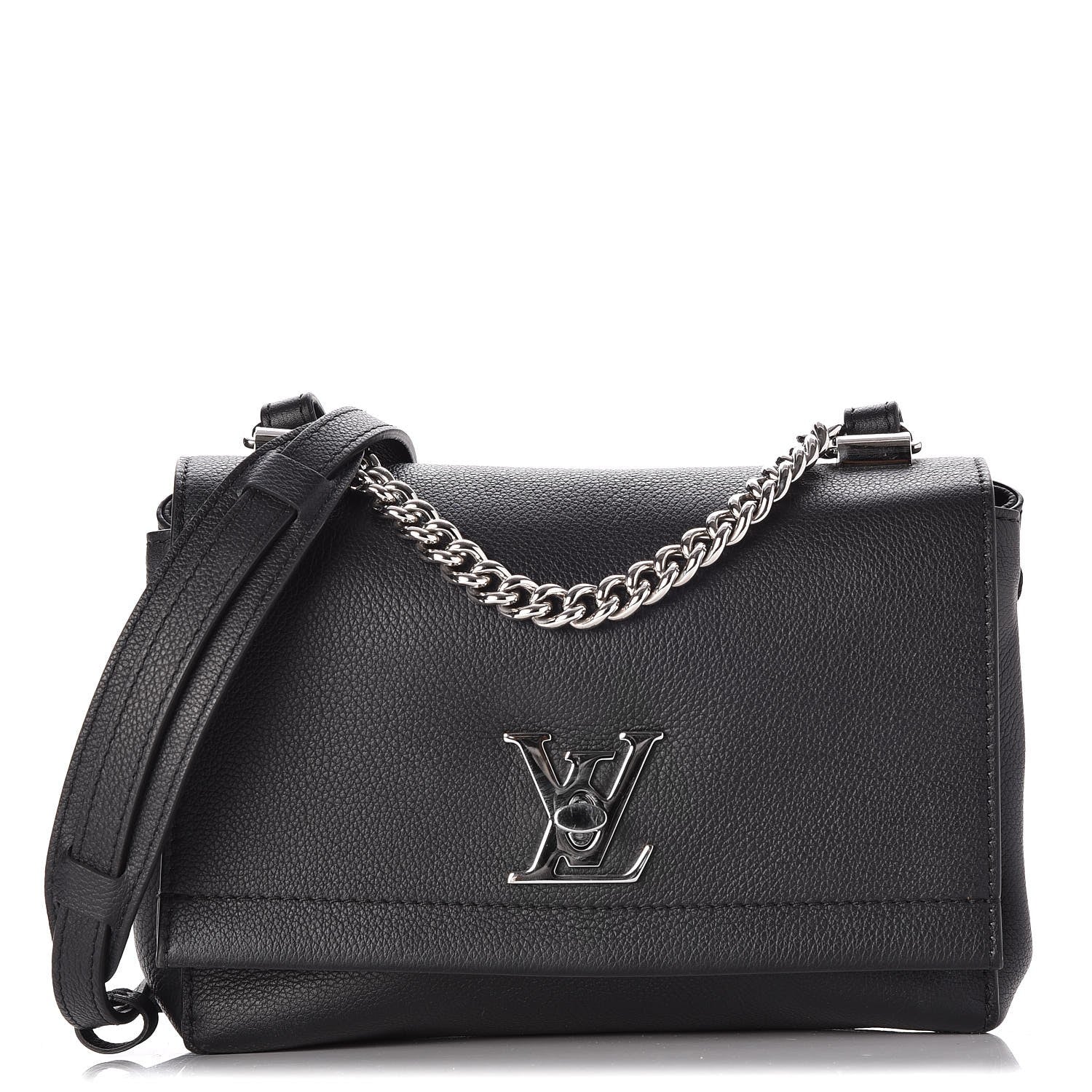 Louis Vuitton Calfskin Lockme II Chain Bag BB Black 1 of 7