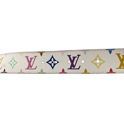 Louis Vuitton Monogram Multicolor Studded LV Initiales Belt 90 36 White 5 of 8