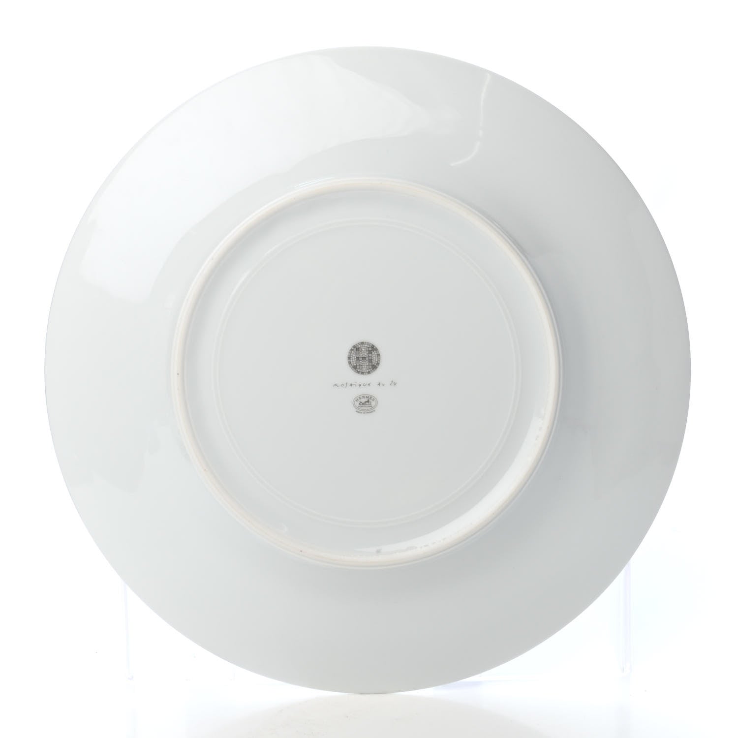 Hermes Porcelain Mosaique Au 24 Platine Presentation Plate Set of 2 2 of 4