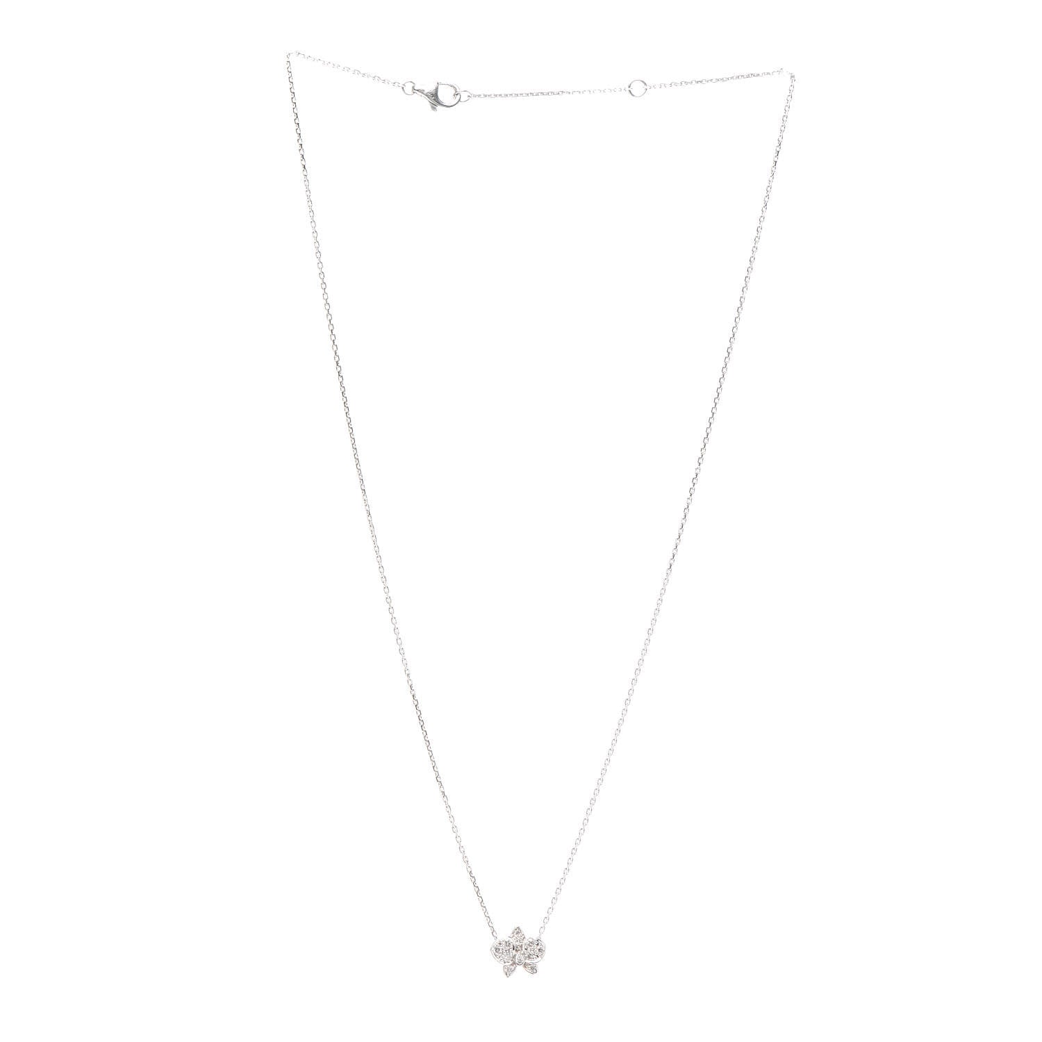 Cartier 18K White Gold Diamond Caresse D'Orchidees Par Cartier Necklace 3 of 7
