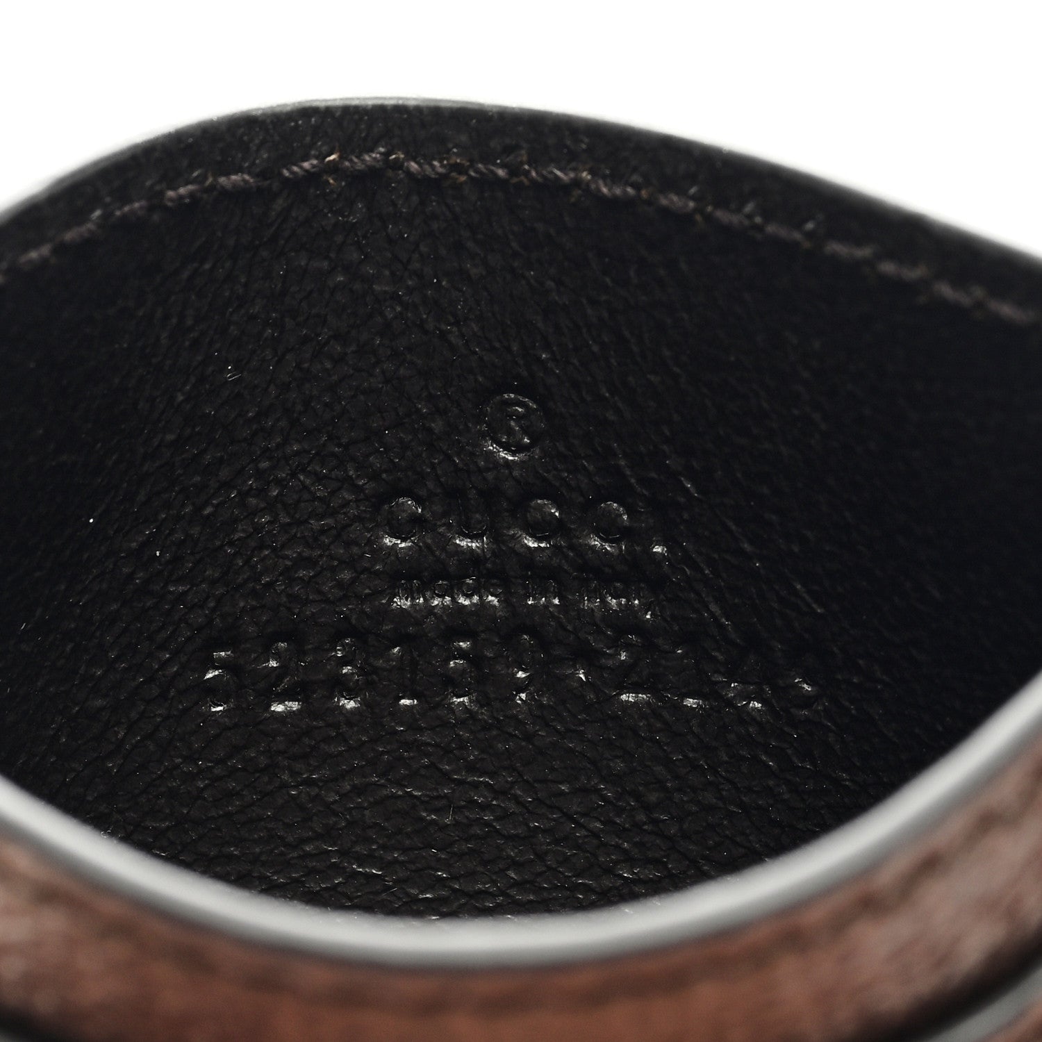 Gucci GG Supreme Monogram Textured Dollar Calfskin Ophidia Card Holder Beige Ebony New Acero 6 of 6